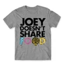 Sportszürke Jóbarátok férfi rövid ujjú póló - Joey doesn't share food text