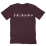 Bordó Jóbarátok férfi V-nyakú póló - Friends Logo