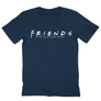 Sötétkék Jóbarátok férfi V-nyakú póló - Friends Logo