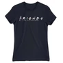 Sötétkék Jóbarátok női rövid ujjú póló - Friends Logo