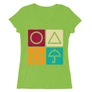 Kép 3/9 - Almazöld Nyerd meg az életed női V-nyakú póló - Sugar honeycomb symbols