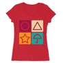 Kép 6/9 - Piros Nyerd meg az életed női V-nyakú póló - Sugar honeycomb symbols