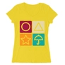 Kép 7/9 - Sárga Nyerd meg az életed női V-nyakú póló - Sugar honeycomb symbols