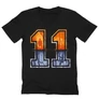 Fekete Stranger Things férfi V-nyakú póló - Eleven Numbers