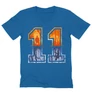 Királykék Stranger Things férfi V-nyakú póló - Eleven Numbers