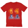 Piros Stranger Things férfi V-nyakú póló - Eleven Numbers