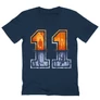 Sötétkék Stranger Things férfi V-nyakú póló - Eleven Numbers