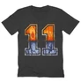 Sötétszürke Stranger Things férfi V-nyakú póló - Eleven Numbers