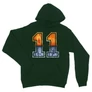 Sötétzöld Stranger Things unisex kapucnis pulóver - Eleven Numbers