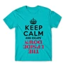 Atollkék Stranger Things férfi rövid ujjú póló - Keep Calm Upside Down