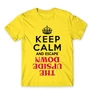 Citromsárga Stranger Things férfi rövid ujjú póló - Keep Calm Upside Down
