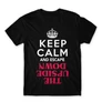Fekete Stranger Things férfi rövid ujjú póló - Keep Calm Upside Down
