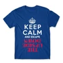 Királykék Stranger Things férfi rövid ujjú póló - Keep Calm Upside Down