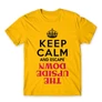 Sárga Stranger Things férfi rövid ujjú póló - Keep Calm Upside Down