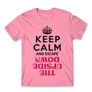 Világos rózsaszín Stranger Things férfi rövid ujjú póló - Keep Calm Upside Down