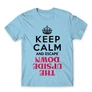 Világoskék Stranger Things férfi rövid ujjú póló - Keep Calm Upside Down