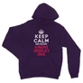 Sötétlila Stranger Things unisex kapucnis pulóver - Keep Calm Upside Down