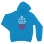 Zafírkék Stranger Things unisex kapucnis pulóver - Keep Calm Upside Down
