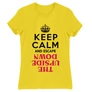 Citromsárga Stranger Things női rövid ujjú póló - Keep Calm Upside Down