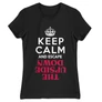 Fekete Stranger Things női rövid ujjú póló - Keep Calm Upside Down
