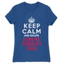 Királykék Stranger Things női rövid ujjú póló - Keep Calm Upside Down