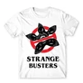 Fehér Stranger Things férfi rövid ujjú póló - Strange Busters