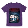 Sötétlila Stranger Things férfi rövid ujjú póló - Stranger Gravity Falls