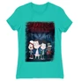 Türkiz Stranger Things női rövid ujjú póló - Stranger Gravity Falls