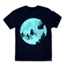 Sötétkék Stranger Things férfi rövid ujjú póló - Stranger Moon