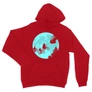 Piros Stranger Things unisex kapucnis pulóver - Stranger Moon