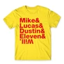 Citromsárga Stranger Things férfi rövid ujjú póló - Stranger Names