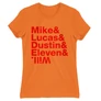 Narancs Stranger Things női rövid ujjú póló - Stranger Names