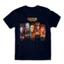 Sötétkék Stranger Things férfi rövid ujjú póló - Stripes