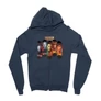 Sötétkék Stranger Things zipzáros pulóver - Stripes