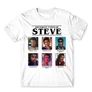 Fehér Stranger Things férfi rövid ujjú póló - Types of Steve
