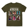 Khaki Stranger Things férfi rövid ujjú póló - Types of Steve