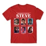 Piros Stranger Things férfi rövid ujjú póló - Types of Steve