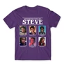 Sötétlila Stranger Things férfi rövid ujjú póló - Types of Steve