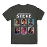 Sötétszürke Stranger Things férfi rövid ujjú póló - Types of Steve