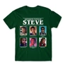 Sötétzöld Stranger Things férfi rövid ujjú póló - Types of Steve