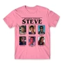 Világos rózsaszín Stranger Things férfi rövid ujjú póló - Types of Steve