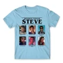 Világoskék Stranger Things férfi rövid ujjú póló - Types of Steve