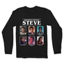 Fekete Stranger Things férfi hosszú ujjú póló - Types of Steve