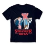 Sötétkék Stranger Things férfi rövid ujjú póló - Stranger Ricks