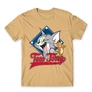 Homok Tom és Jerry férfi rövid ujjú póló - Badge