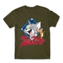 Khaki Tom és Jerry férfi rövid ujjú póló - Badge