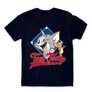 Sötétkék Tom és Jerry férfi rövid ujjú póló - Badge