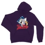 Sötétlila Tom és Jerry unisex kapucnis pulóver - Badge