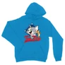 Zafírkék Tom és Jerry unisex kapucnis pulóver - Badge