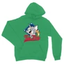 Zöld Tom és Jerry unisex kapucnis pulóver - Badge